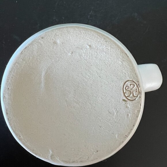 Handcrafted White Matte Pottery Mug with Rooster on Minnesota Shaped Medalion - Picture 7 of 12